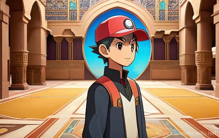 포켓몬스터 애니 속 리그 대회 분석 - **Prompt:** A thoughtful young adult Pokémon trainer, with a determined expression, is meticulously ...