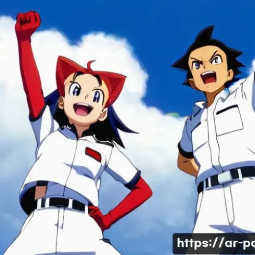 로켓단의 주요 에피소드와 이들의 캐릭터 변천사 - **Prompt 1: The Unyielding Trio Blasting Off Again**
    "A dynamic, high-energy shot of Jessie, Jam...